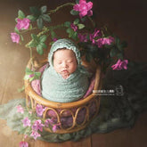 Newborn Photography Props Retro Rattan Round Basket Chair Bebe Photo-TB00766-Veeddydropshipping